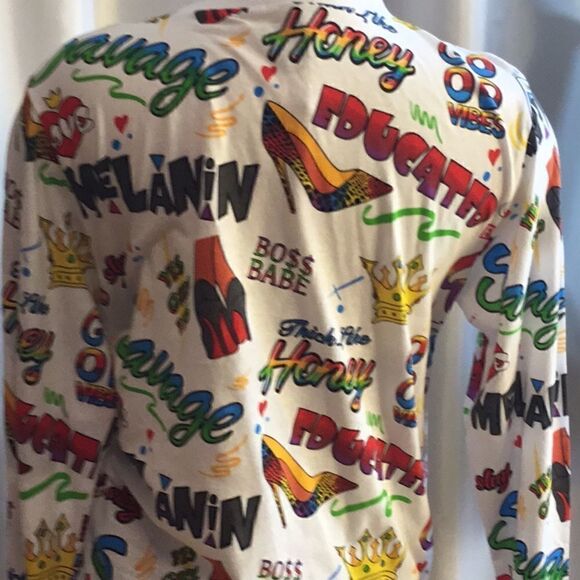 NWT ON FIRE lg sleeve tee graphic tee white DUR150 - Picture 11 of 12